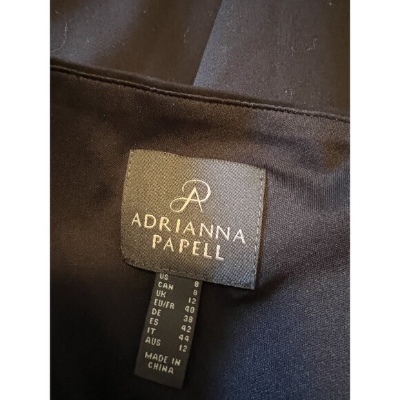 Adrianna Papell Dress 8 Black Crew Neck Shirt Open Back A Line Dress NWT NEW - Picture 13 of 16